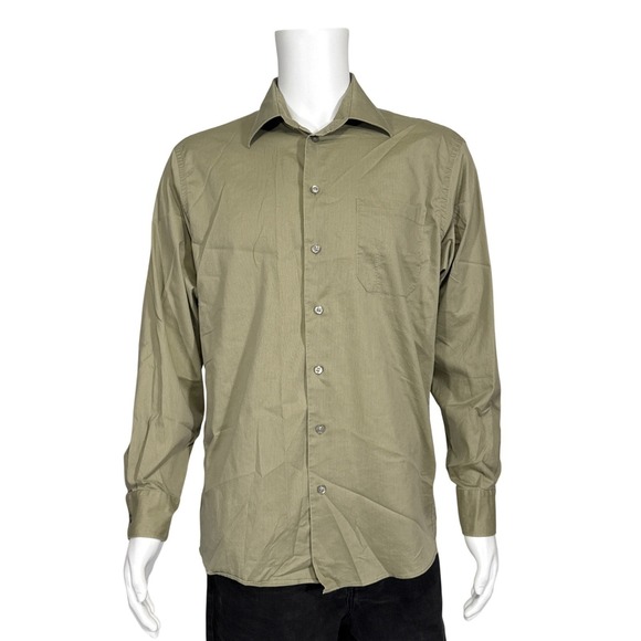 Kenneth Cole Reaction Other - Kenneth Cole‎ Reaction Mens Slim Fit Button Down Shirt Olive Green Large
